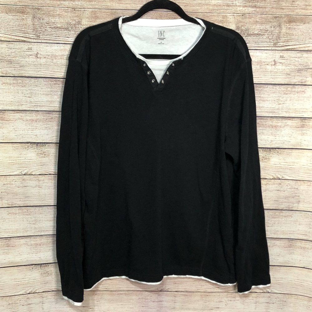 INC | Layered Henley Tee